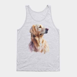 Watercolor Portrait of Golden Retriever Dog Tank Top